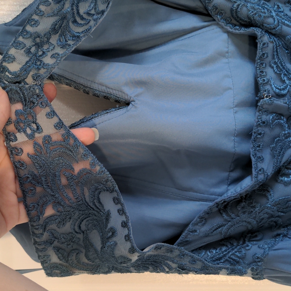 Kennedy Blue size 8 - 10 Cameron style slate blue maxi bridesmaid guest dress - Picture 9 of 11
